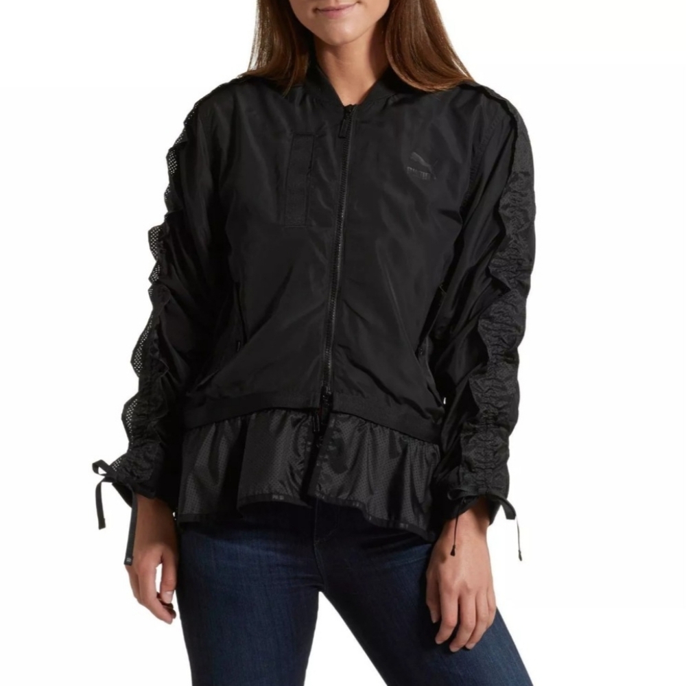Black Puma Extreme Frills Bomber Jacket - Picture 1 of 15